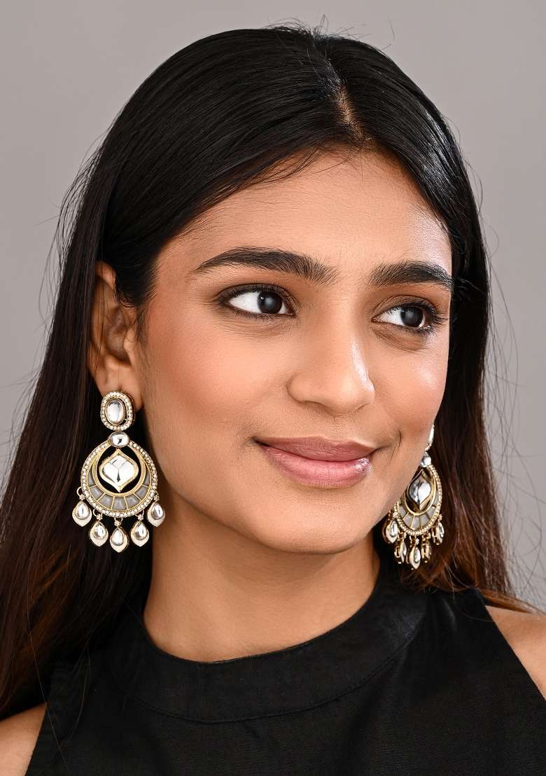 White  Zinc Alloy Earring - Indya
