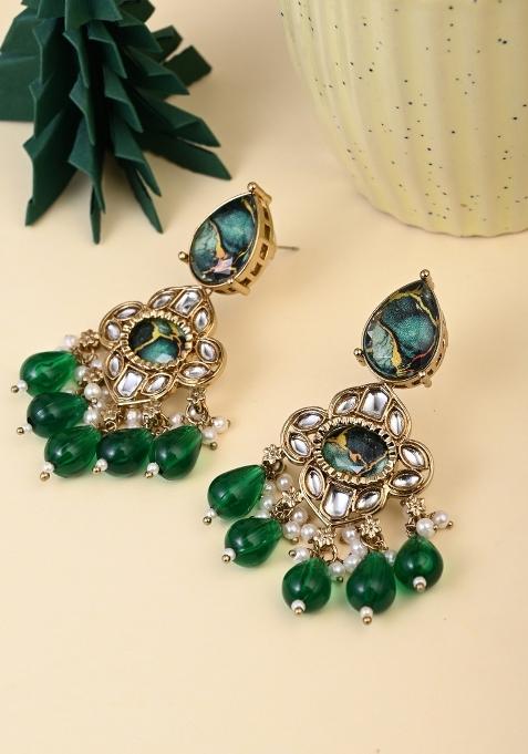 Green  Zinc Alloy Earring