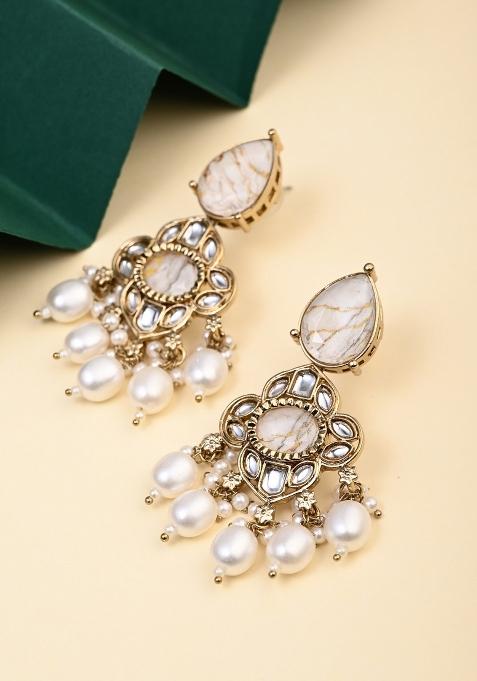 White  Zinc Alloy Earring