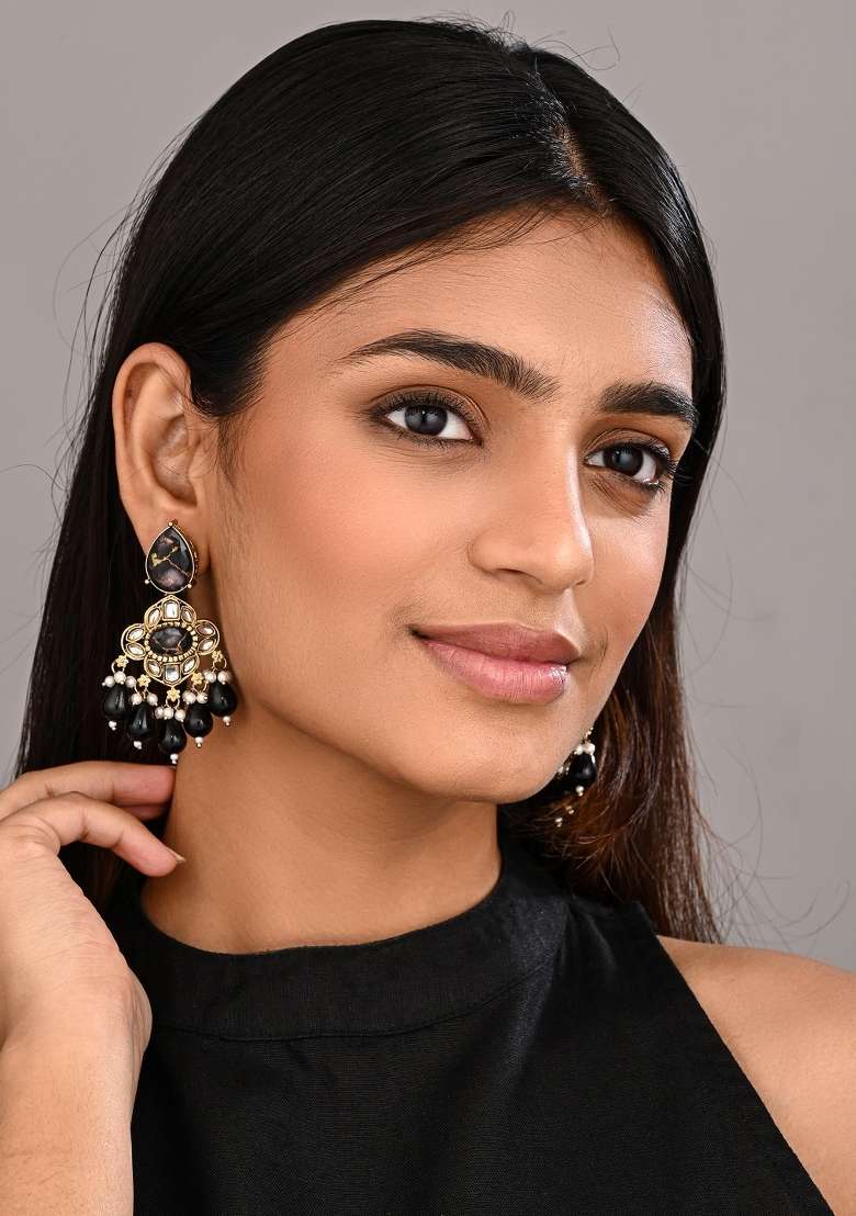 Black  Zinc Alloy Earring - Indya