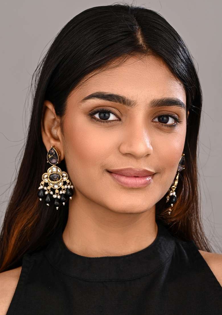 Black  Zinc Alloy Earring - Indya