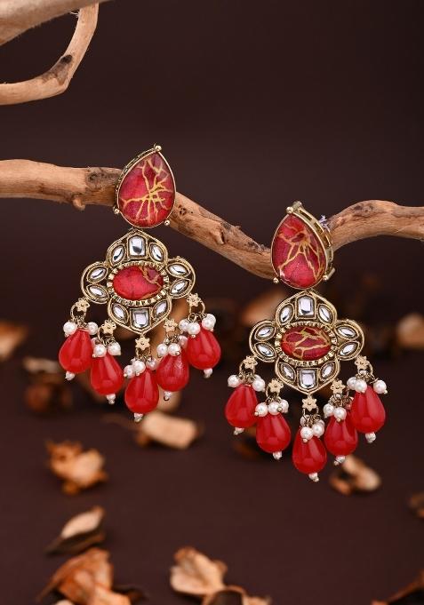 Red  Zinc Alloy Earring