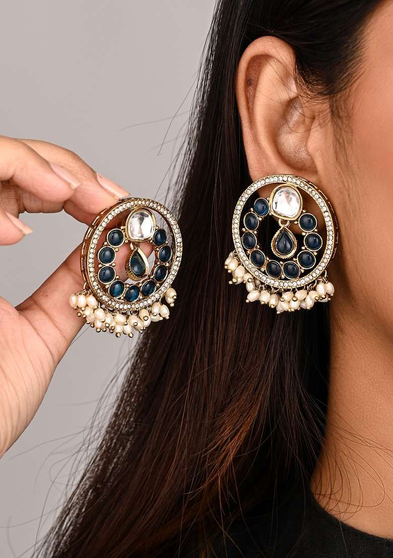 Blue  Zinc Alloy Earring - Indya