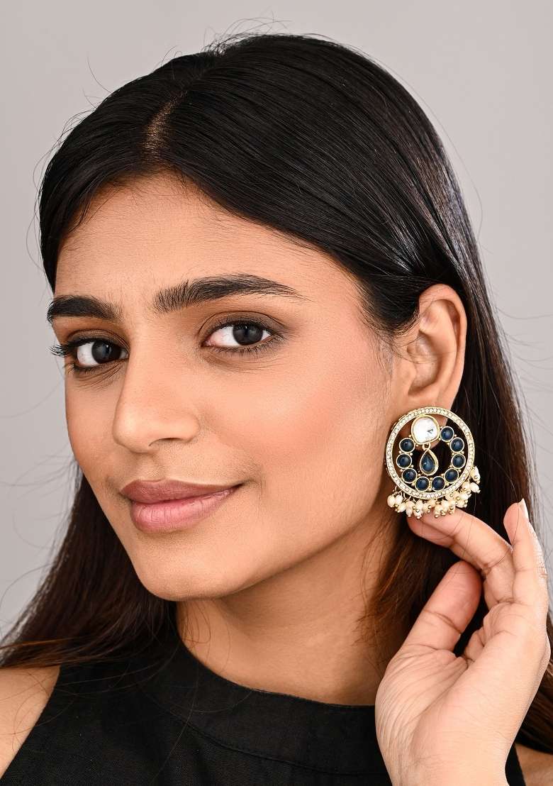 Blue  Zinc Alloy Earring - Indya