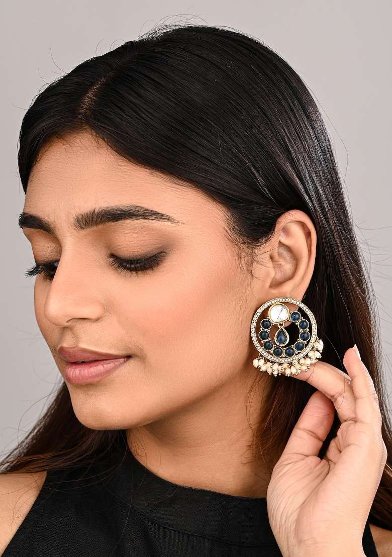 Blue  Zinc Alloy Earring - Indya
