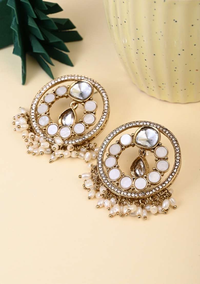 Golden  Zinc Alloy Earring - Indya