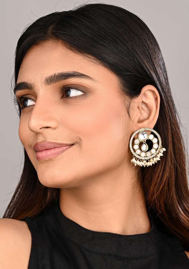 Golden  Zinc Alloy Earring - Indya