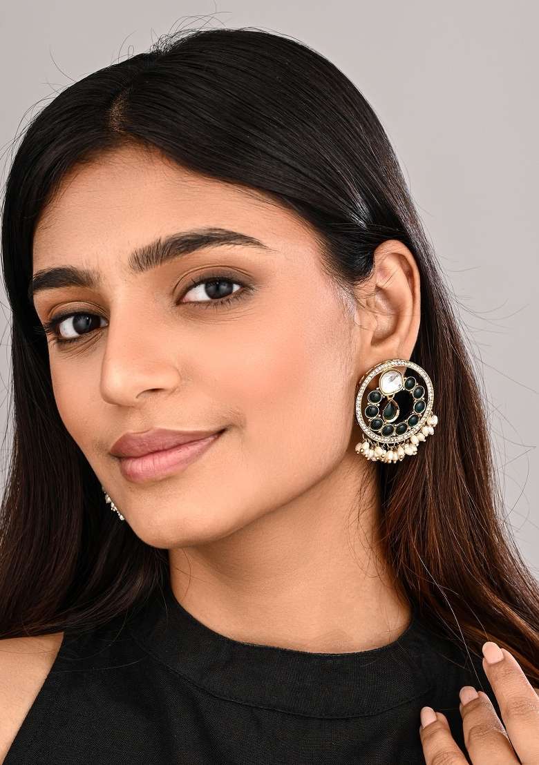 Green  Zinc Alloy Earring - Indya