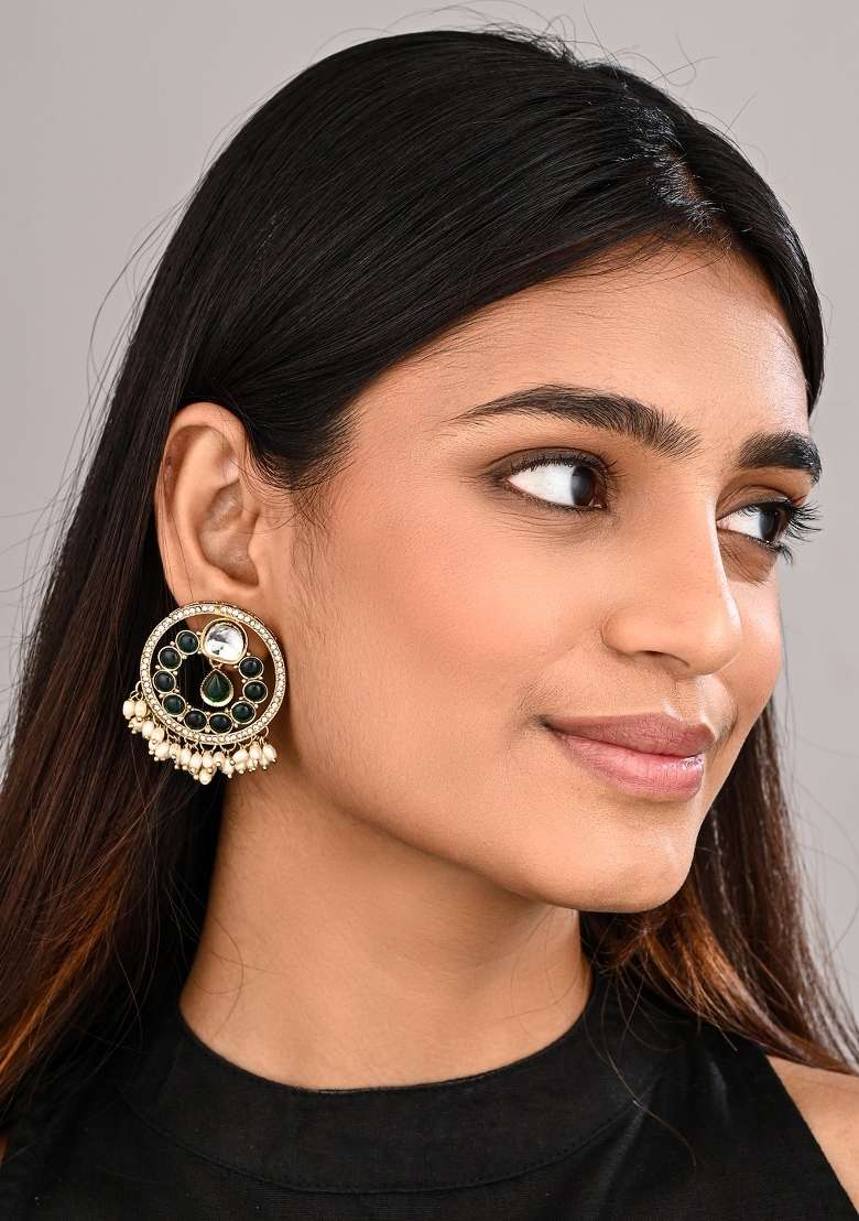 Green  Zinc Alloy Earring - Indya