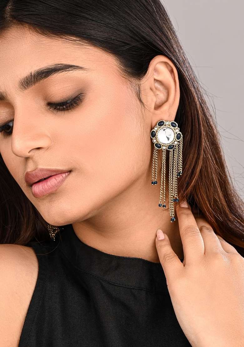 Blue  Zinc Alloy Earring - Indya