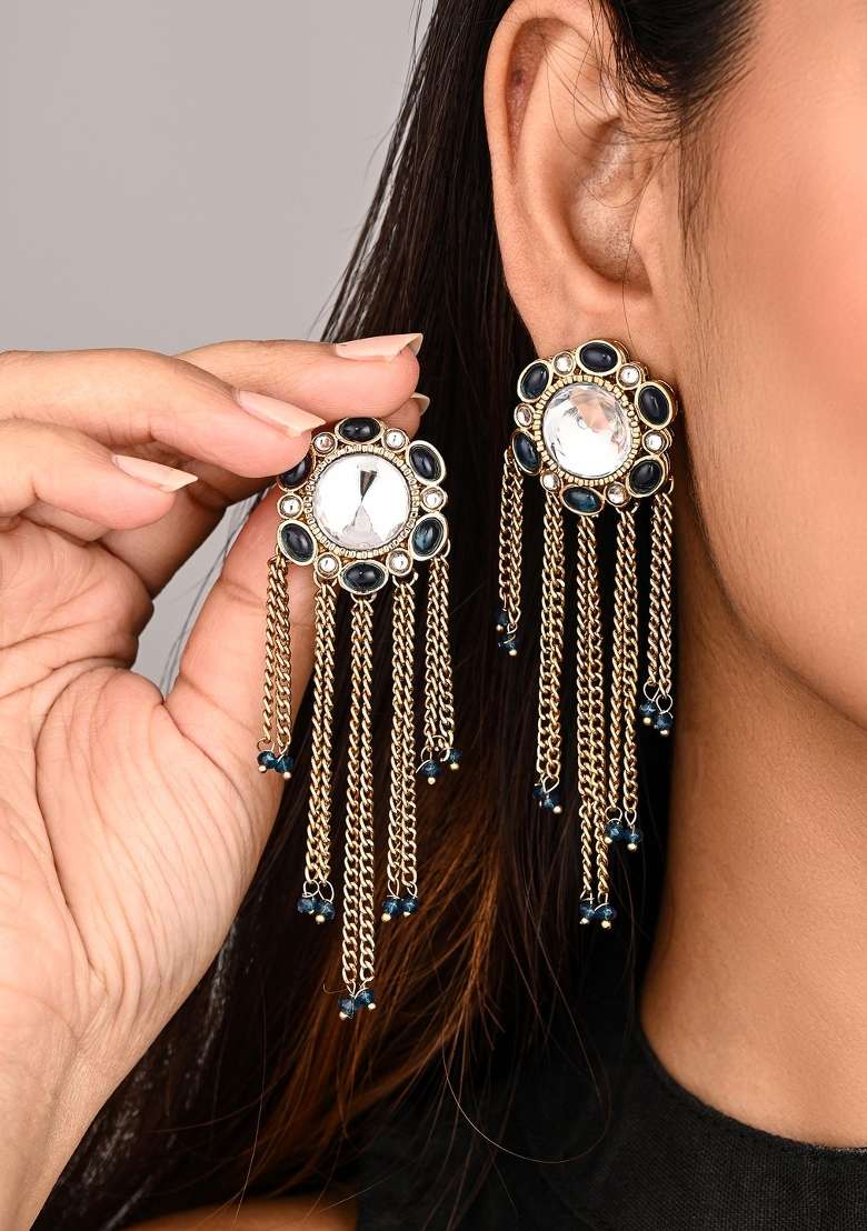 Blue  Zinc Alloy Earring - Indya