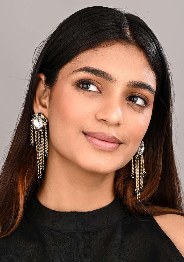 Blue  Zinc Alloy Earring - Indya