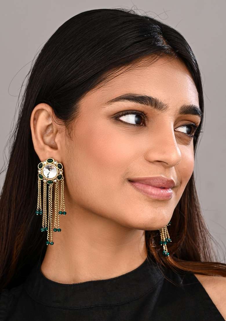 Green  Zinc Alloy Earring - Indya