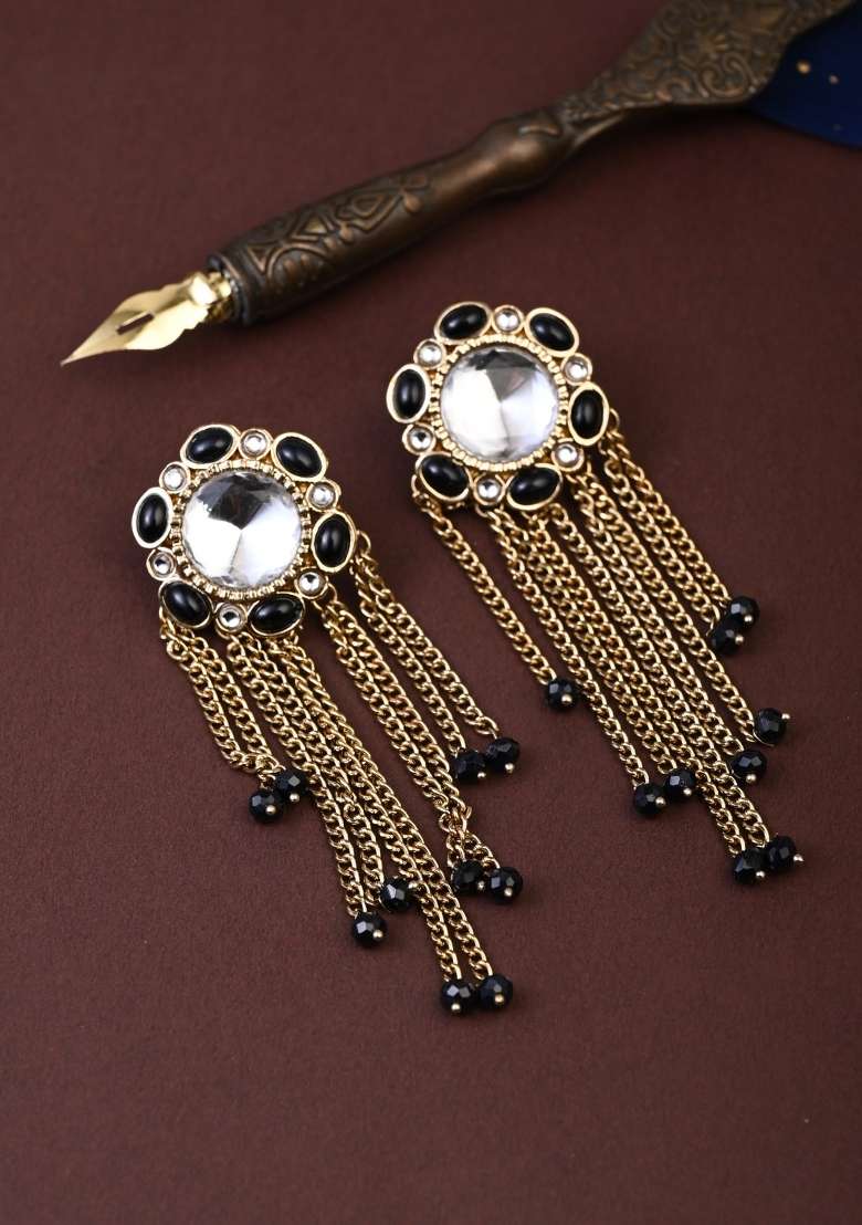 Black  Zinc Alloy Earring - Indya