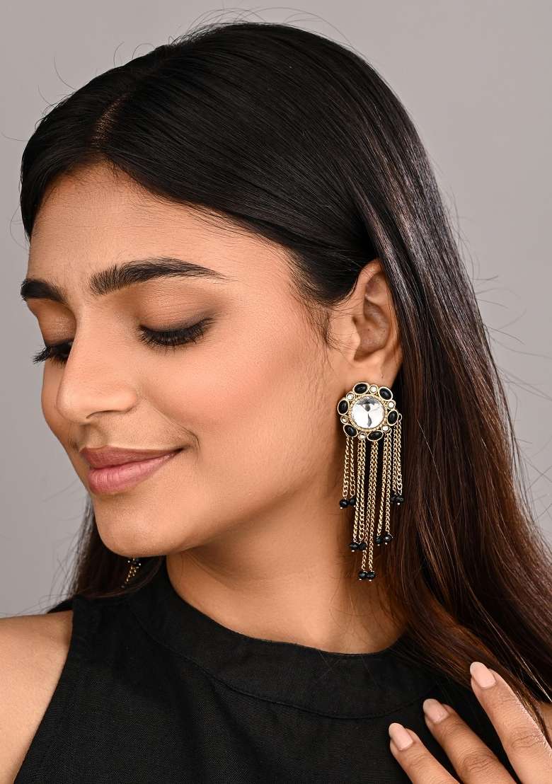 Black  Zinc Alloy Earring - Indya