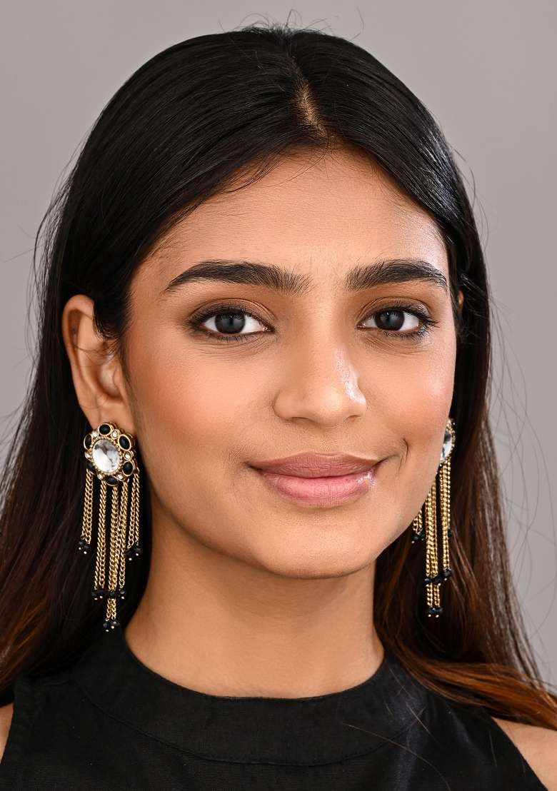 Black  Zinc Alloy Earring - Indya