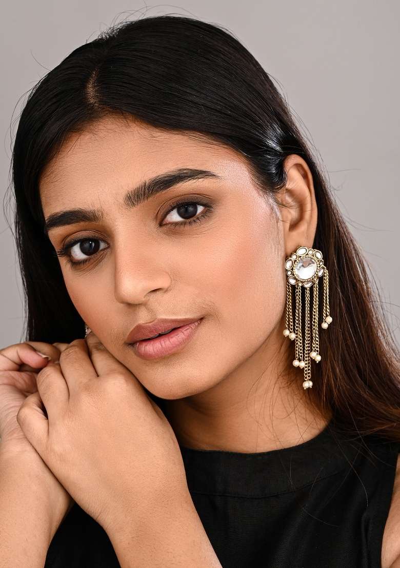 Golden  Zinc Alloy Earring - Indya