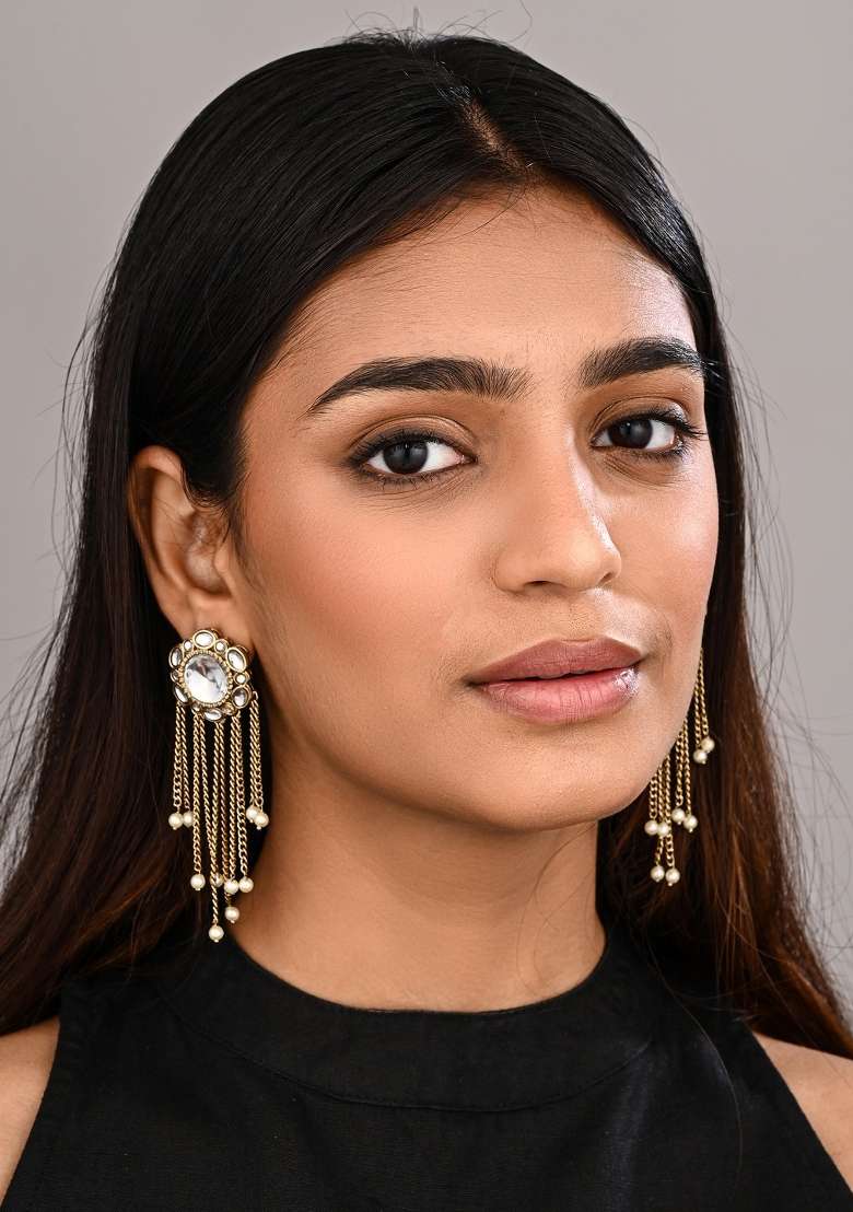 Golden  Zinc Alloy Earring - Indya
