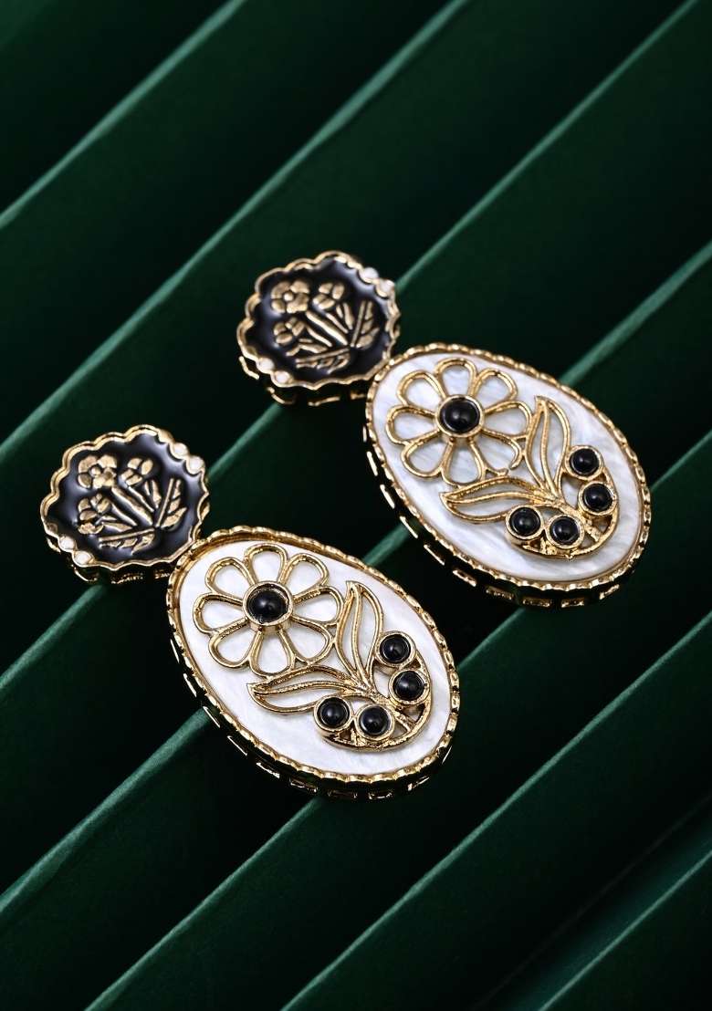White  Zinc Alloy Earring - Indya
