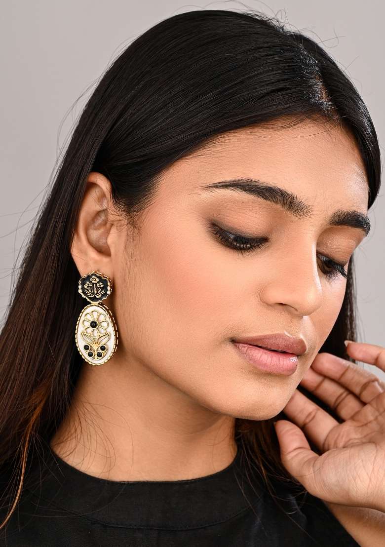 White  Zinc Alloy Earring - Indya