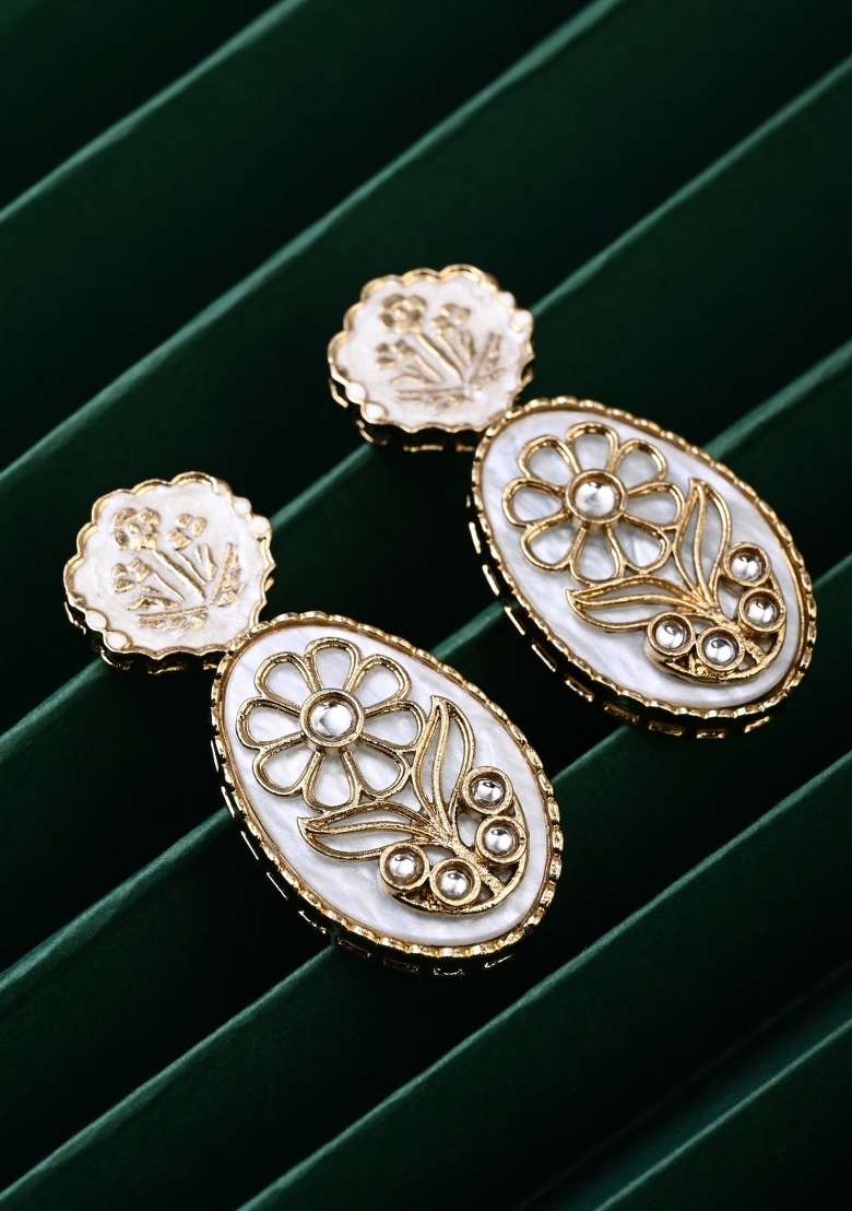 White  Zinc Alloy Earring - Indya