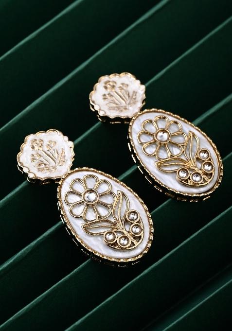 White  Zinc Alloy Earring