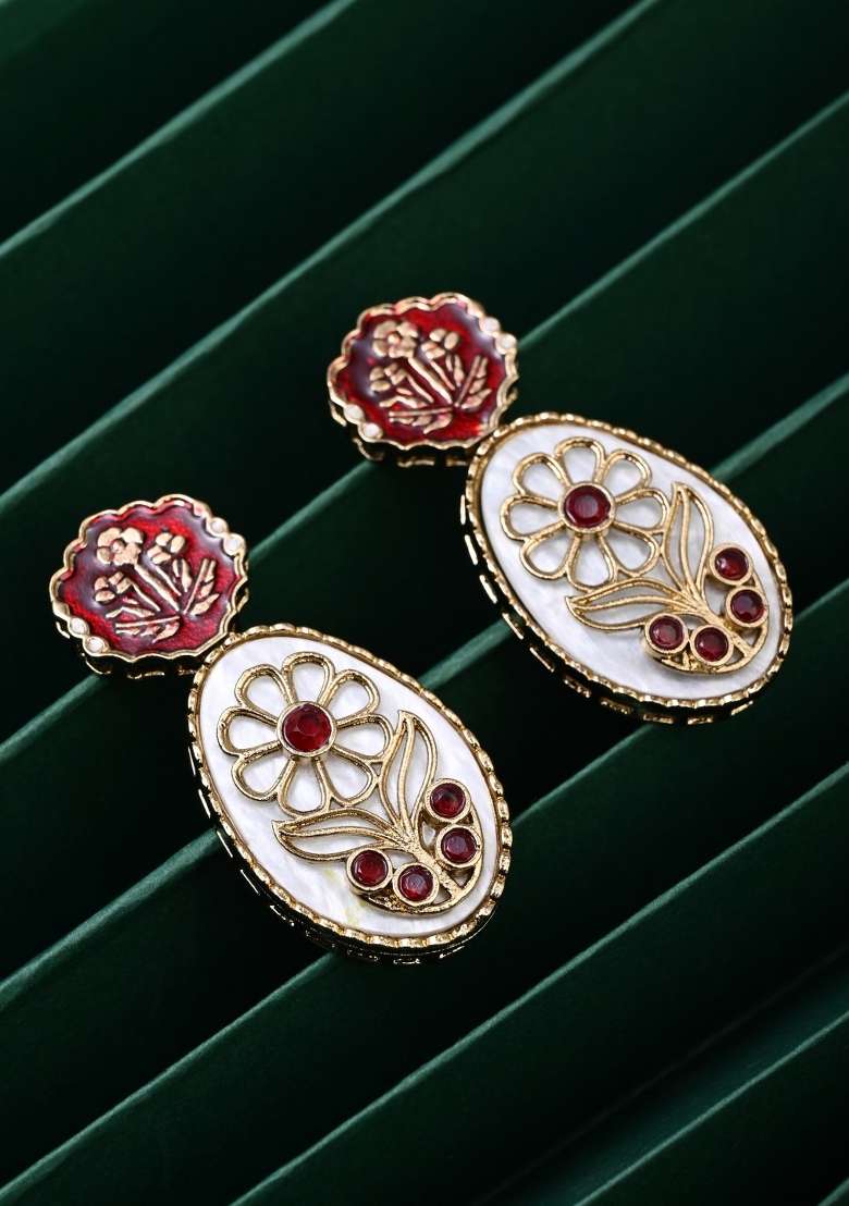 White  Zinc Alloy Earring - Indya