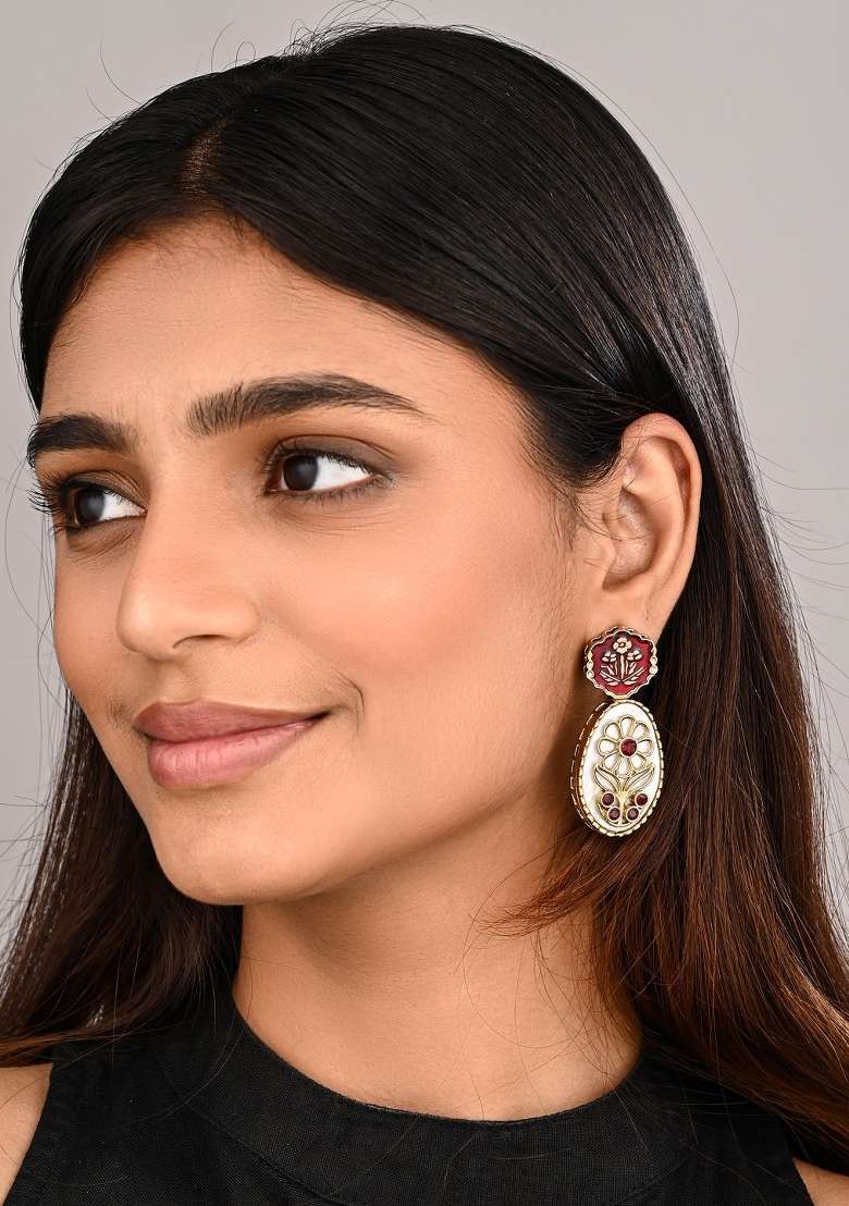 White  Zinc Alloy Earring - Indya