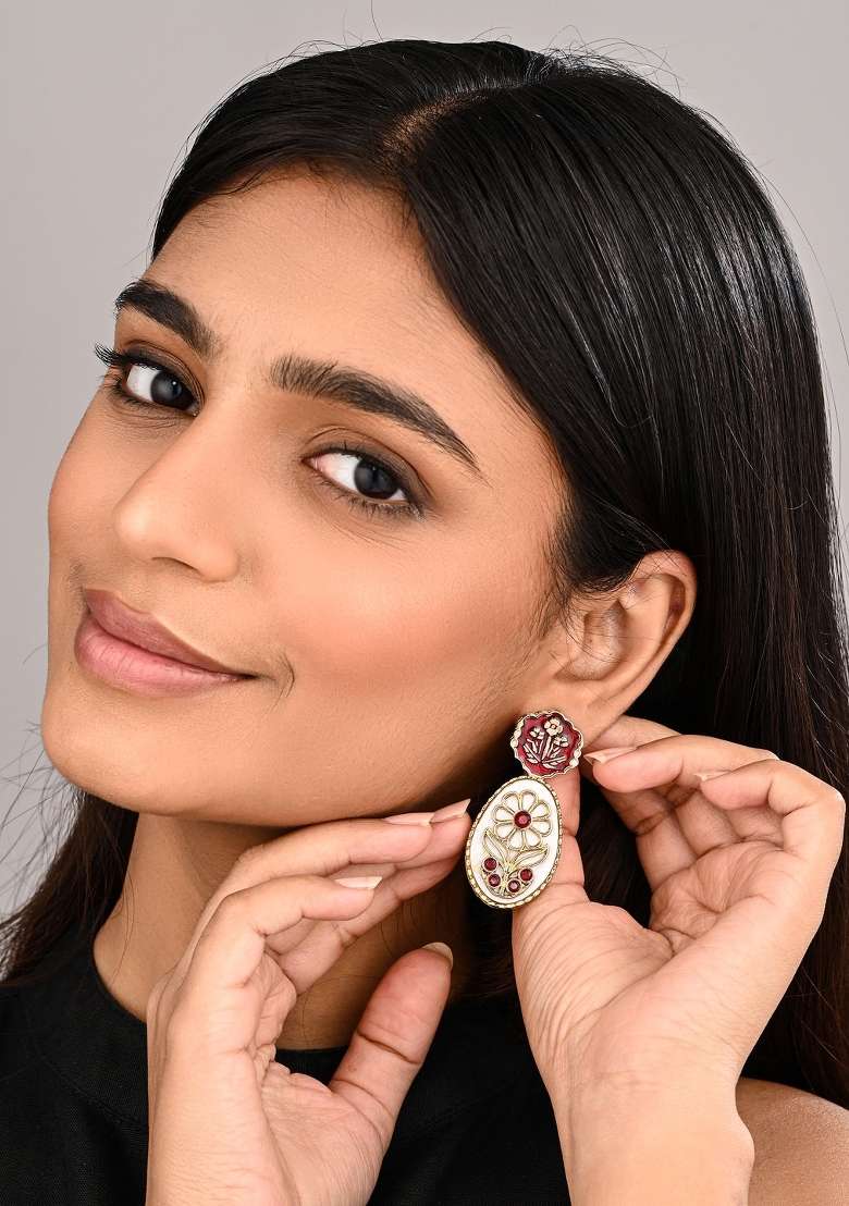 White  Zinc Alloy Earring - Indya