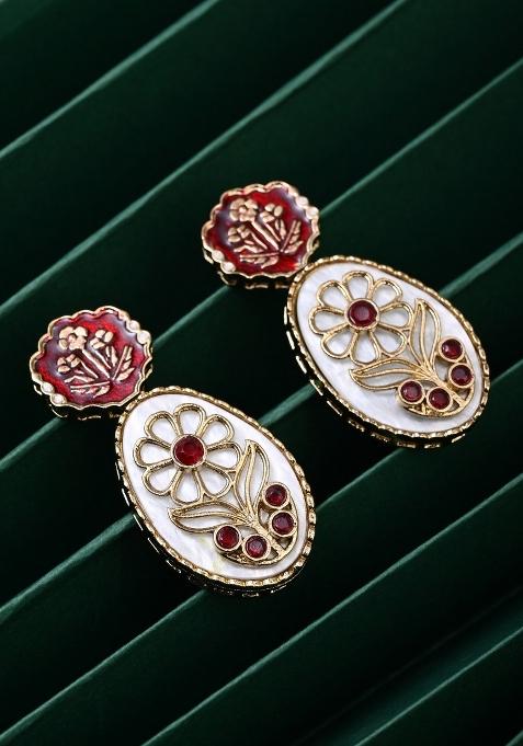 White  Zinc Alloy Earring