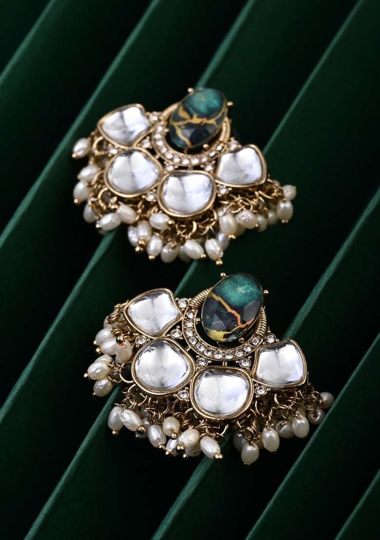 Green  Zinc Alloy Earring - Indya