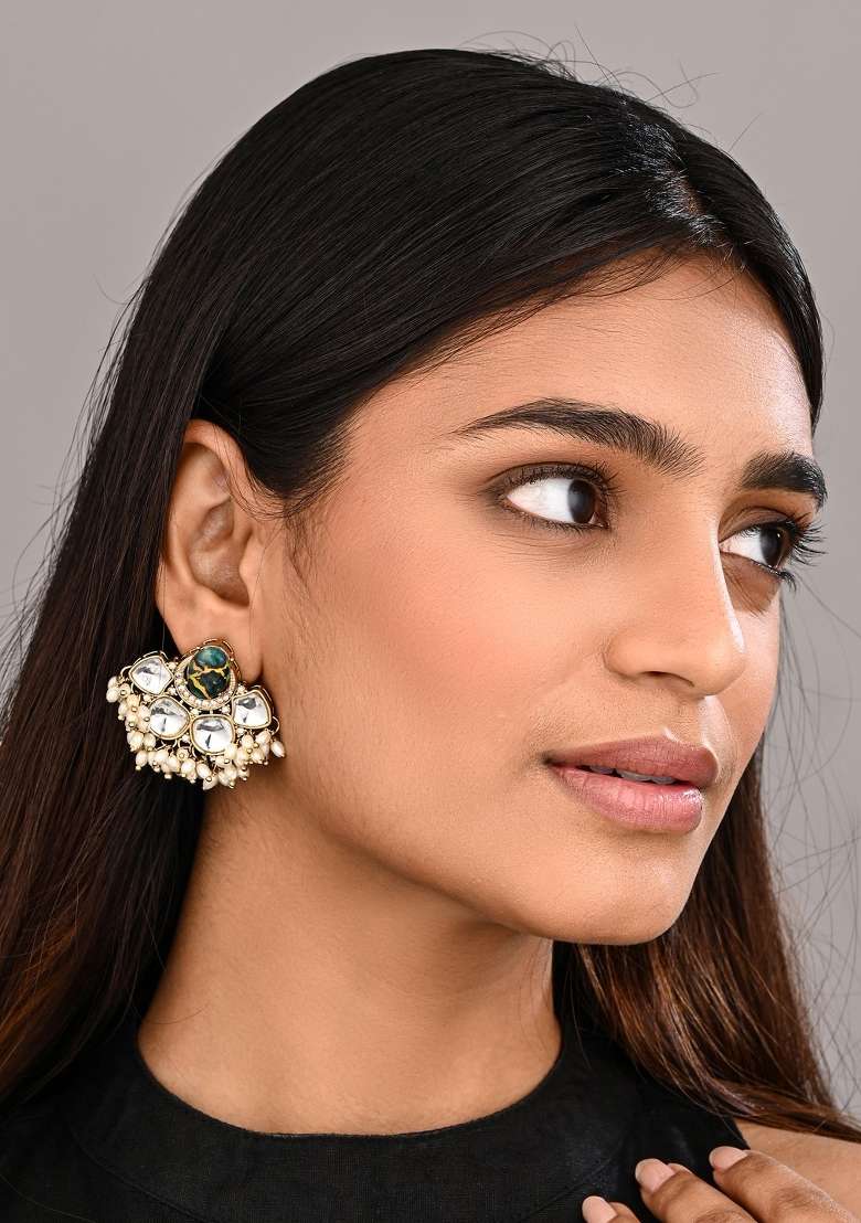 Green  Zinc Alloy Earring - Indya