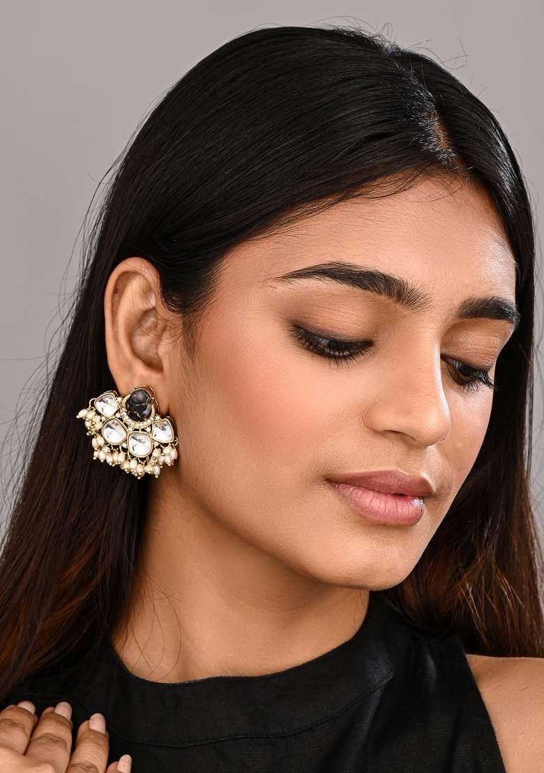 Black  Zinc Alloy Earring - Indya