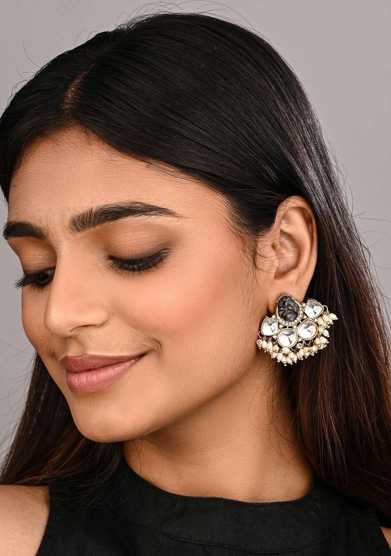 Black  Zinc Alloy Earring - Indya