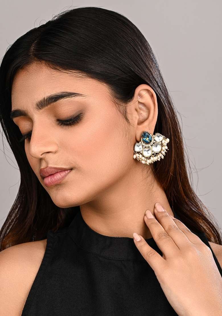 Blue  Zinc Alloy Earring - Indya