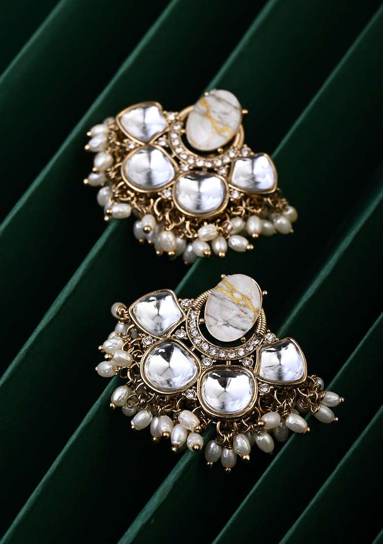White  Zinc Alloy Earring - Indya