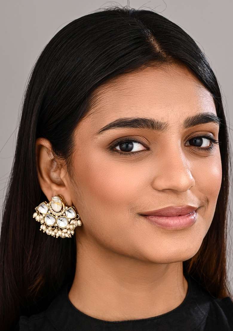 White  Zinc Alloy Earring - Indya