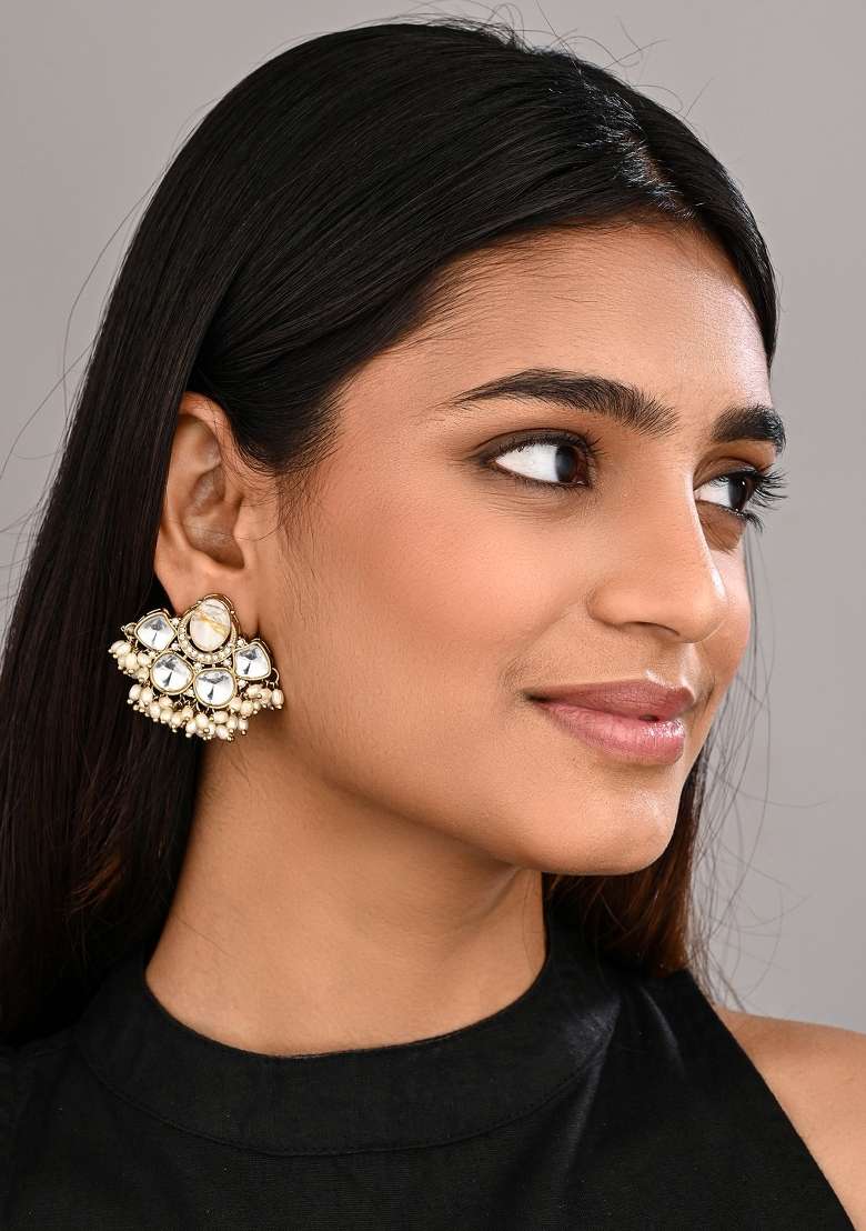 White  Zinc Alloy Earring - Indya