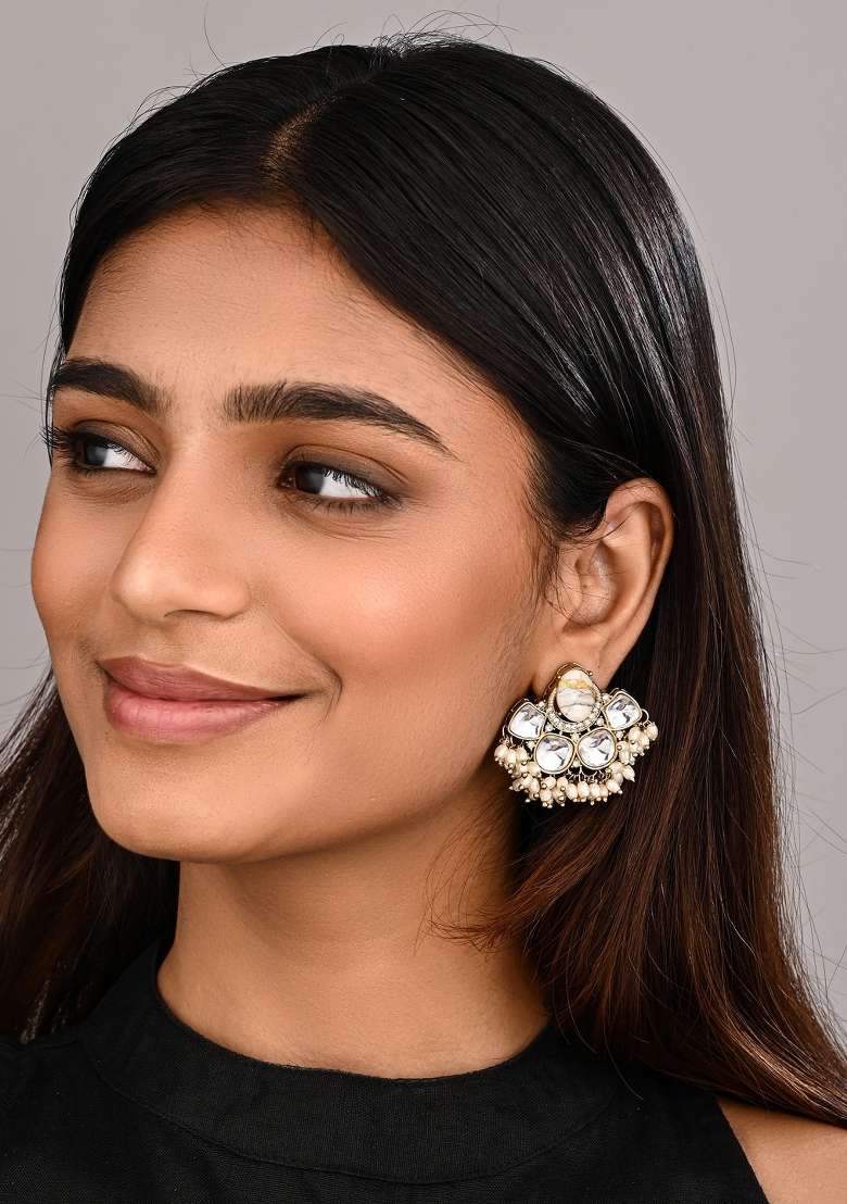White  Zinc Alloy Earring - Indya