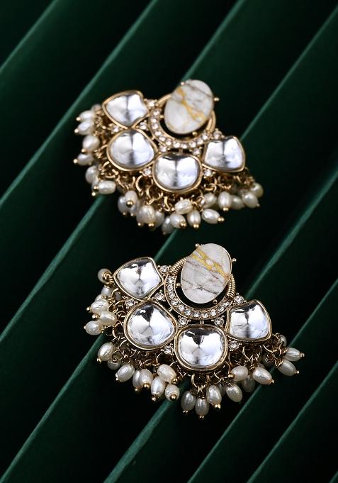 White  Zinc Alloy Earring