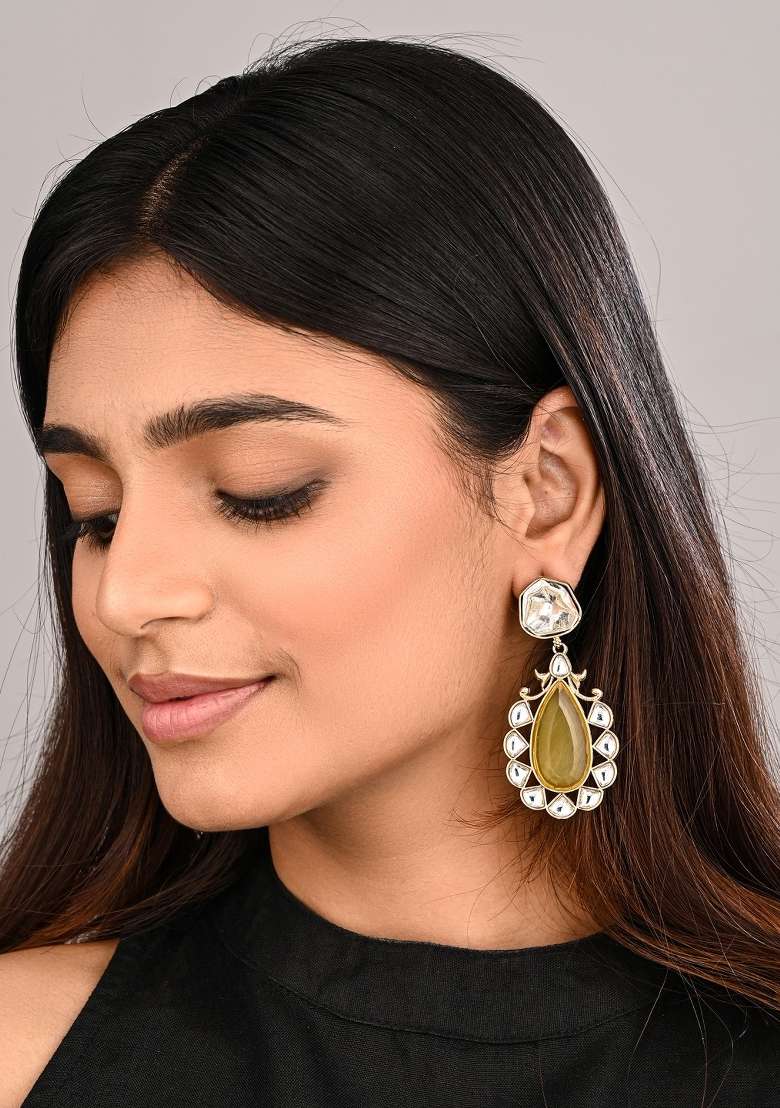Yellow  Zinc Alloy Earring - Indya