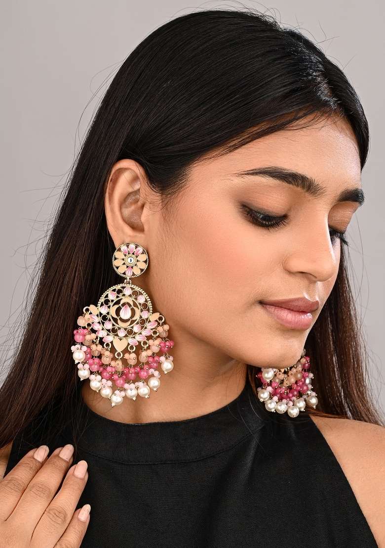Peach  Zinc Alloy Earring - Indya