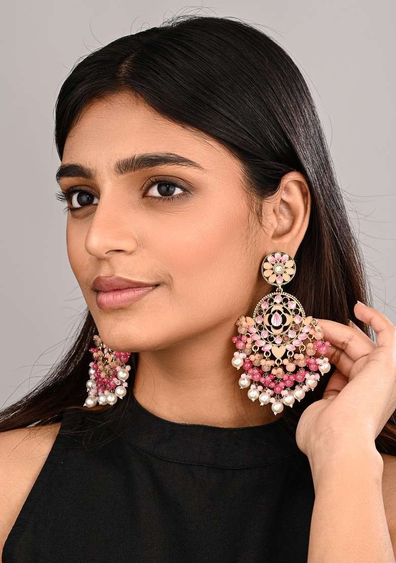 Peach  Zinc Alloy Earring - Indya