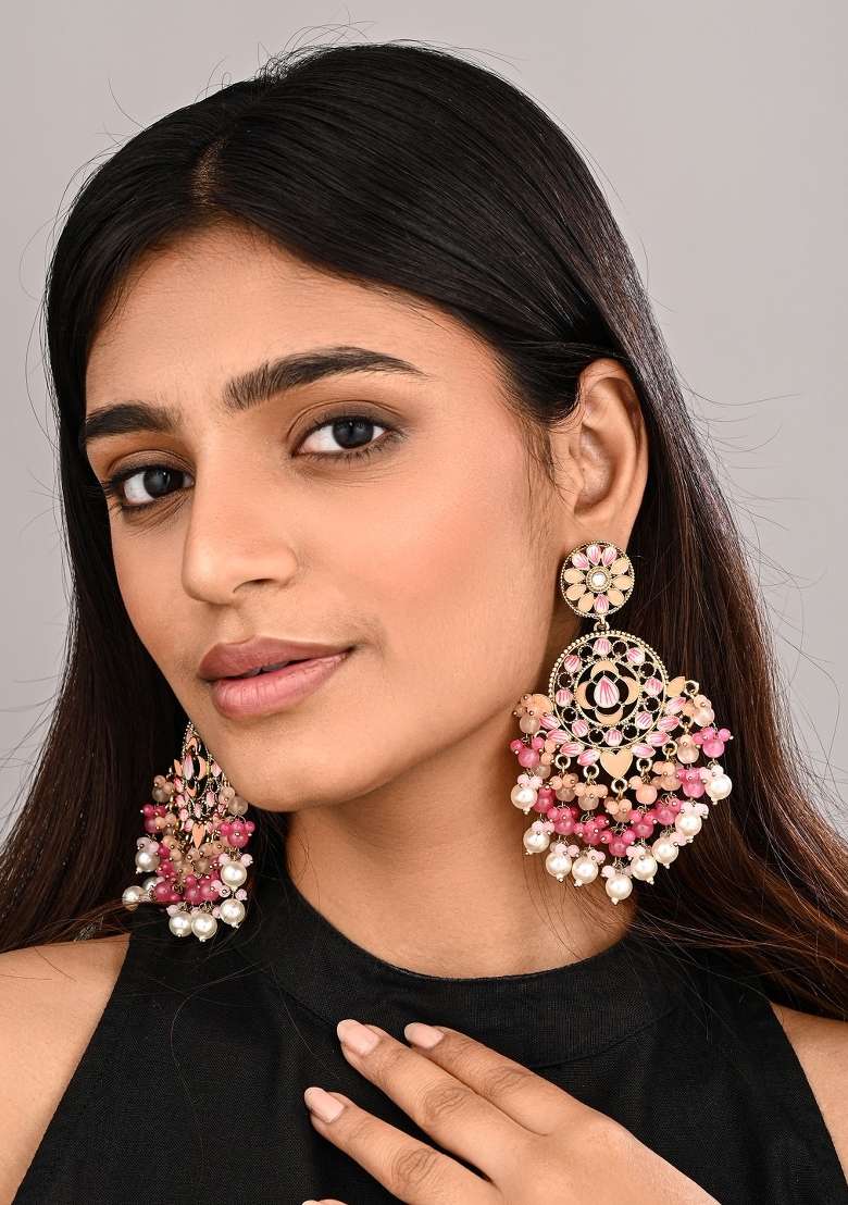 Peach  Zinc Alloy Earring - Indya