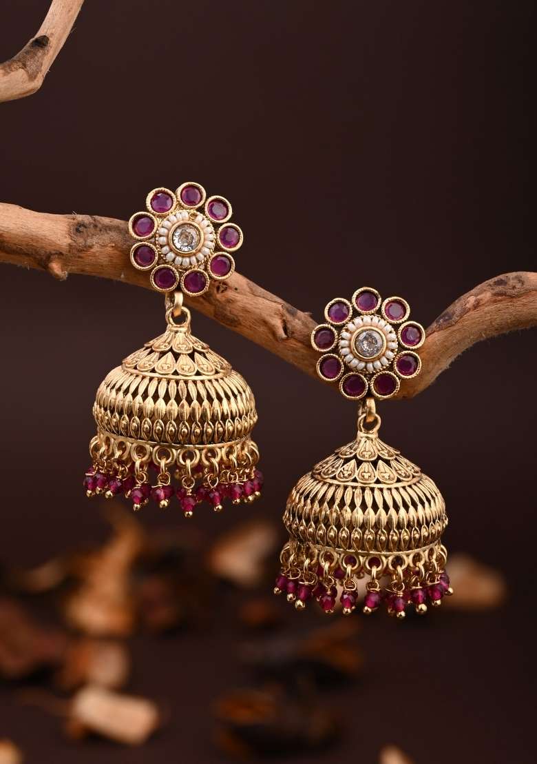 Golden  Zinc Alloy Earring - Indya