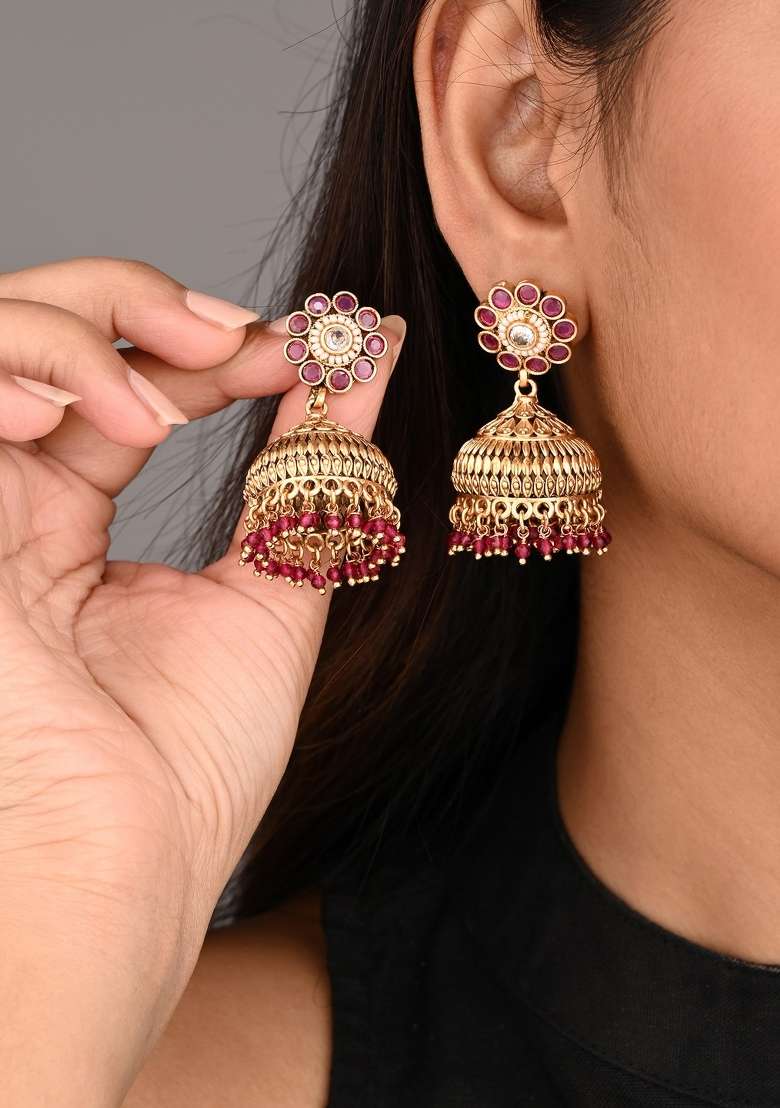 Golden  Zinc Alloy Earring - Indya
