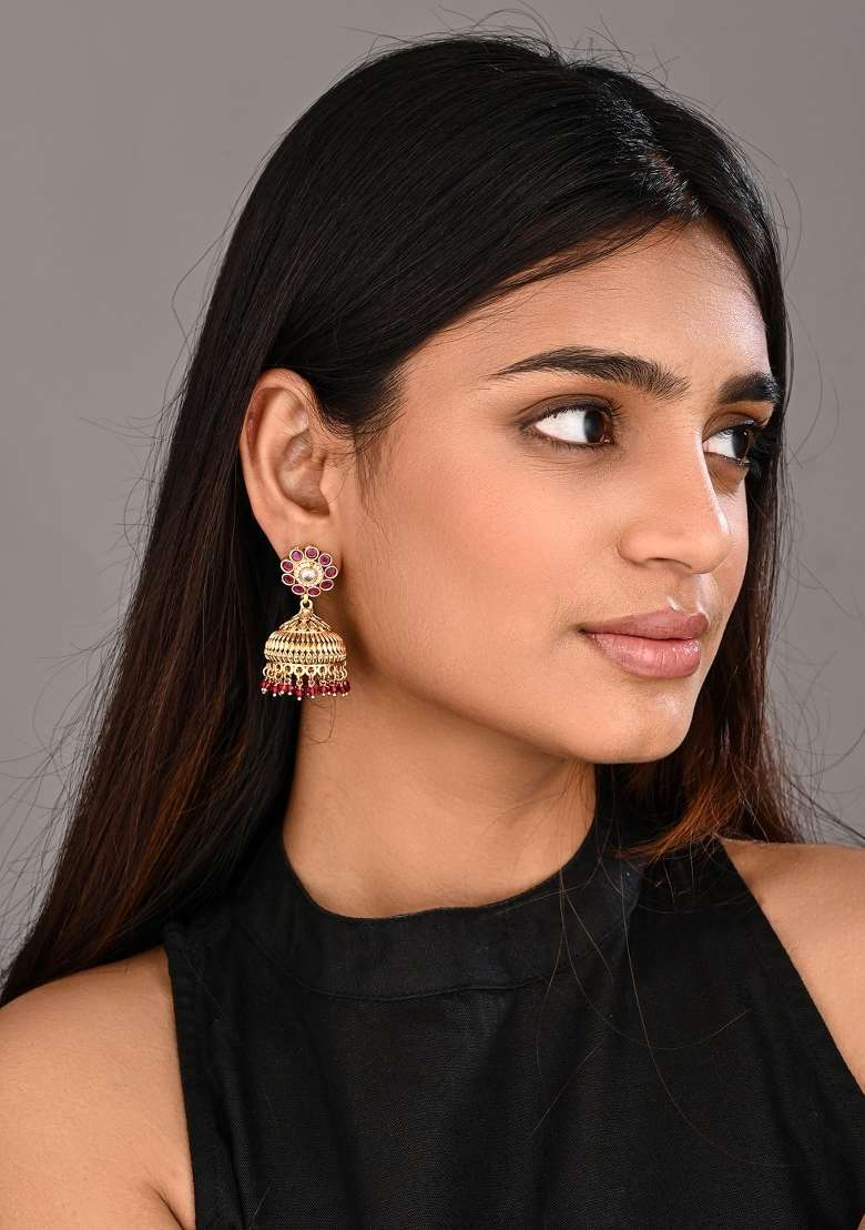 Golden  Zinc Alloy Earring - Indya