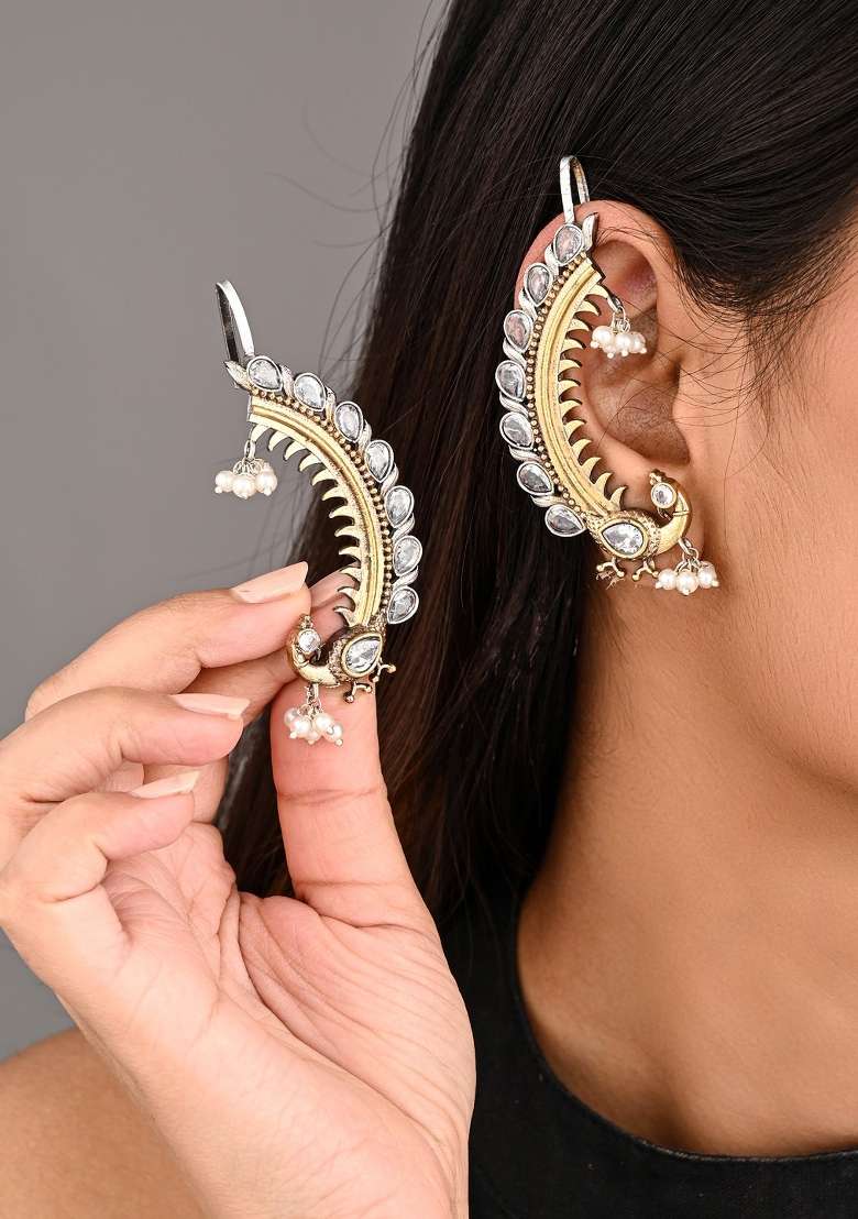 Golden  Brass Earring - Indya