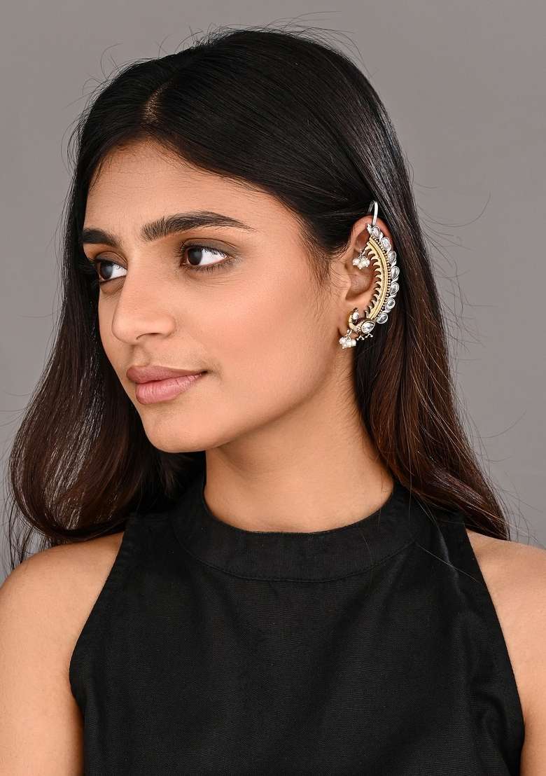 Golden  Brass Earring - Indya