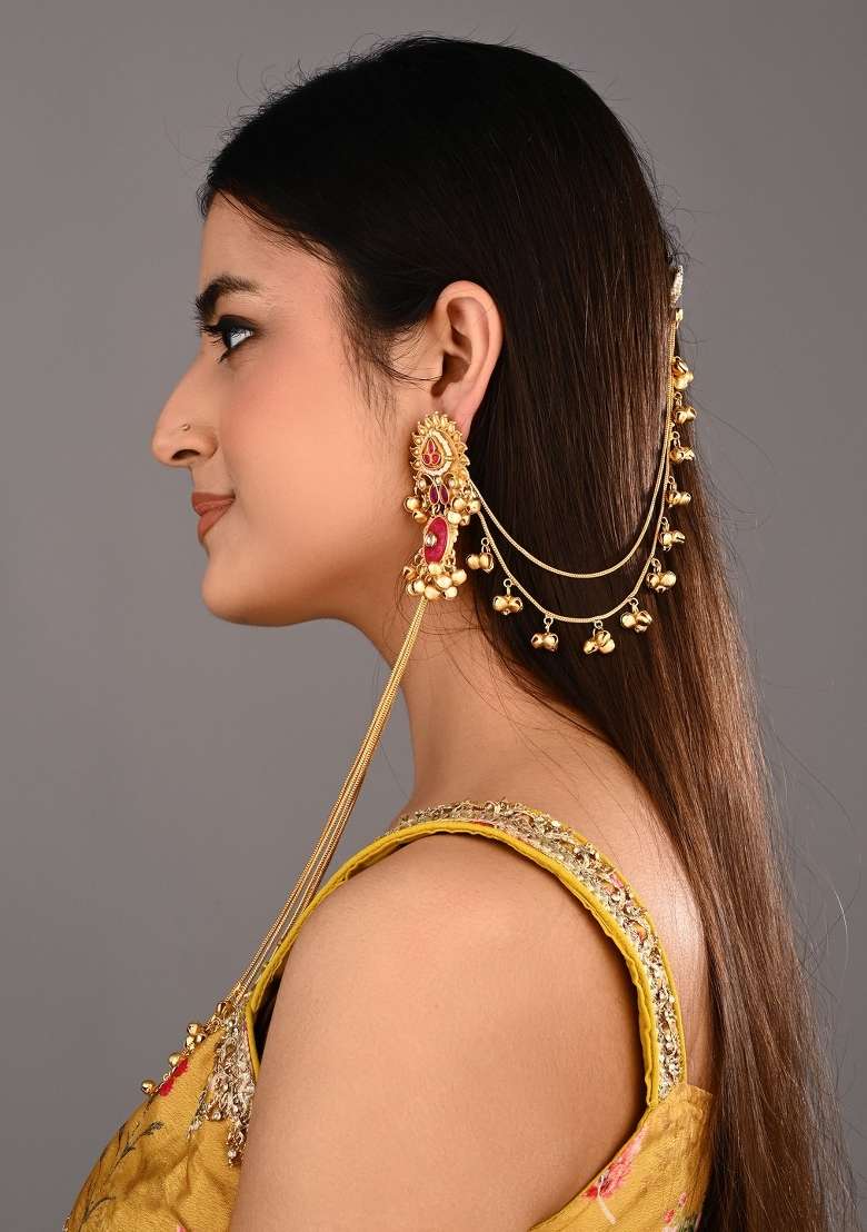 Red  Zinc Alloy Earring - Indya
